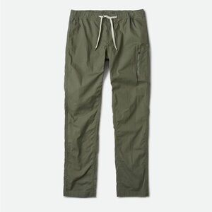 Vuori Ripstop Pants Mens Small Olive Green Drawstring Elastic Waist Zip Pocket